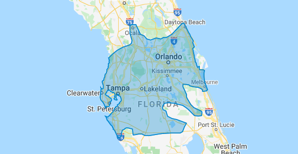 Central Florida Service Area Map